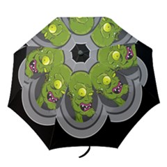 Zombie Pictured Illustration Folding Umbrellas by Sapixe