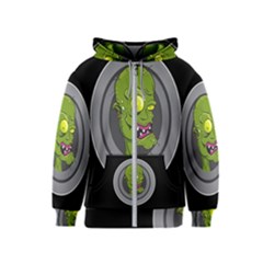 Zombie Pictured Illustration Kids  Zipper Hoodie