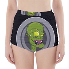 Zombie Pictured Illustration High-Waisted Bikini Bottoms