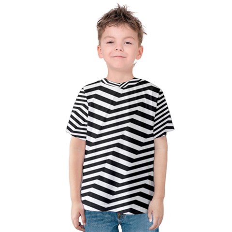 Zig Zag Zigzag Chevron Pattern Kids  Cotton Tee by Sapixe