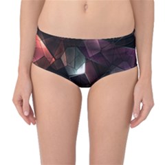 Crystals Background Design Luxury Mid-waist Bikini Bottoms by Sapixe