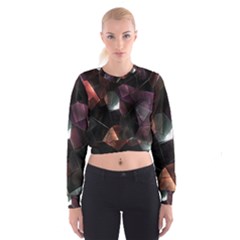 Crystals Background Design Luxury Cropped Sweatshirt