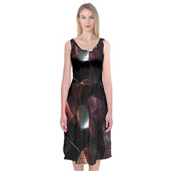 Crystals Background Design Luxury Midi Sleeveless Dress by Sapixe