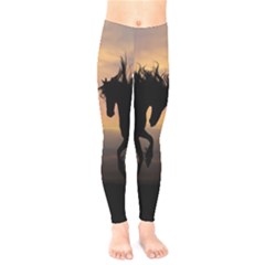 Horses Sunset Photoshop Graphics Kids  Legging