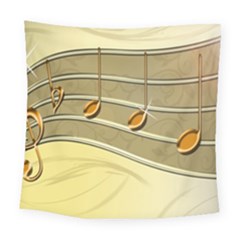 Music Staves Clef Background Image Square Tapestry (large) by Sapixe