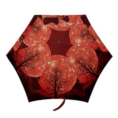 The Background Red Moon Wallpaper Mini Folding Umbrellas by Sapixe