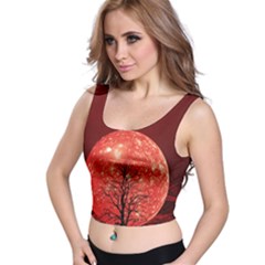 The Background Red Moon Wallpaper Crop Top