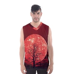 The Background Red Moon Wallpaper Men s Basketball Tank Top