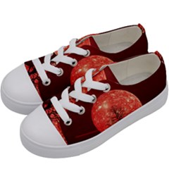 The Background Red Moon Wallpaper Kids  Low Top Canvas Sneakers by Sapixe
