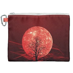 The Background Red Moon Wallpaper Canvas Cosmetic Bag (xxl)