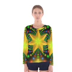 Christmas Star Fractal Symmetry Women s Long Sleeve Tee