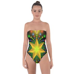 Christmas Star Fractal Symmetry Tie Back One Piece Swimsuit