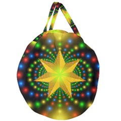 Christmas Star Fractal Symmetry Giant Round Zipper Tote