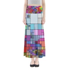 Color Abstract Visualization Full Length Maxi Skirt by Sapixe