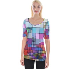 Color Abstract Visualization Wide Neckline Tee