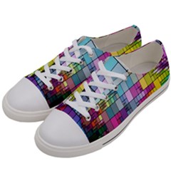 Color Abstract Visualization Women s Low Top Canvas Sneakers