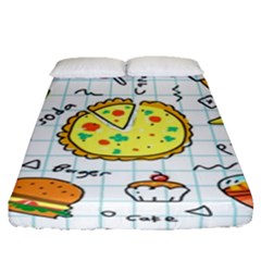 Colorful Doodle Soda Cartoon Set Fitted Sheet (queen Size) by Sapixe