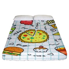 Colorful Doodle Soda Cartoon Set Fitted Sheet (california King Size) by Sapixe