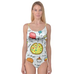 Colorful Doodle Soda Cartoon Set Camisole Leotard  by Sapixe