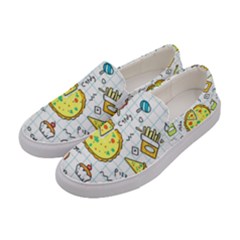 Colorful Doodle Soda Cartoon Set Women s Canvas Slip Ons by Sapixe