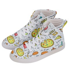 Colorful Doodle Soda Cartoon Set Women s Hi-top Skate Sneakers by Sapixe