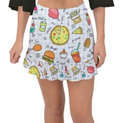 Colorful Doodle Soda Cartoon Set Fishtail Mini Chiffon Skirt by Sapixe