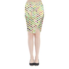 Background Multicolored Star Midi Wrap Pencil Skirt