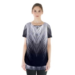 Feather Graphic Design Background Skirt Hem Sports Top by Sapixe
