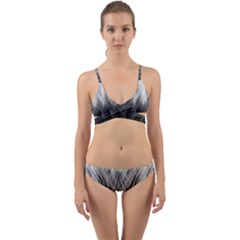 Feather Graphic Design Background Wrap Around Bikini Set