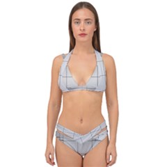 Abstract Architecture Contemporary Double Strap Halter Bikini Set by Sapixe
