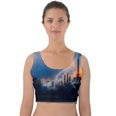 Warming Global Environment Nature Velvet Crop Top by Sapixe