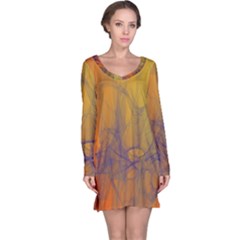 Fiesta Colorful Background Long Sleeve Nightdress