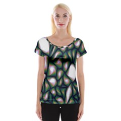 Fuzzy Abstract Art Urban Fragments Cap Sleeve Tops