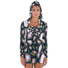 Fuzzy Abstract Art Urban Fragments Long Sleeve Hooded T-shirt by Sapixe