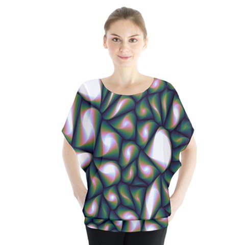 Fuzzy Abstract Art Urban Fragments Blouse by Sapixe