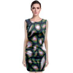 Fuzzy Abstract Art Urban Fragments Sleeveless Velvet Midi Dress