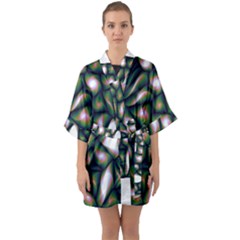 Fuzzy Abstract Art Urban Fragments Quarter Sleeve Kimono Robe by Sapixe