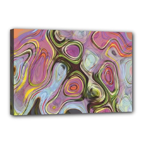 Retro Background Colorful Hippie Canvas 18  x 12 