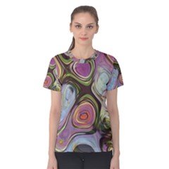 Retro Background Colorful Hippie Women s Cotton Tee