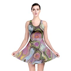 Retro Background Colorful Hippie Reversible Skater Dress