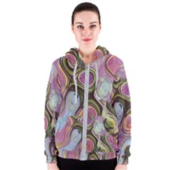 Retro Background Colorful Hippie Women s Zipper Hoodie