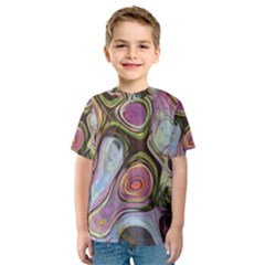 Retro Background Colorful Hippie Kids  Sport Mesh Tee