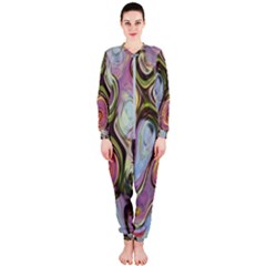 Retro Background Colorful Hippie OnePiece Jumpsuit (Ladies) 