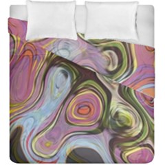 Retro Background Colorful Hippie Duvet Cover Double Side (King Size)