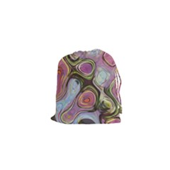 Retro Background Colorful Hippie Drawstring Pouches (XS) 