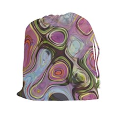 Retro Background Colorful Hippie Drawstring Pouches (xxl)