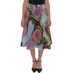 Retro Background Colorful Hippie Perfect Length Midi Skirt