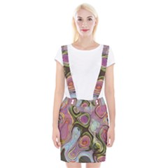 Retro Background Colorful Hippie Braces Suspender Skirt