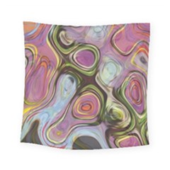 Retro Background Colorful Hippie Square Tapestry (Small)