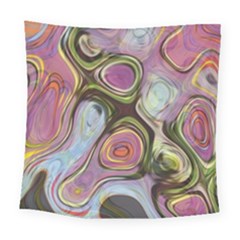 Retro Background Colorful Hippie Square Tapestry (Large)